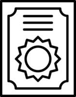 icono de línea de certificado vector