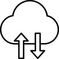 Cloud Data Transfer Line Icon vector