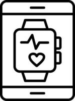 icono de línea de reloj inteligente vector