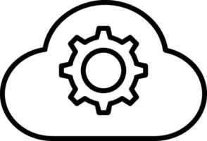 icono de línea de configuración de nube vector