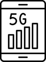 5g línea icono vector