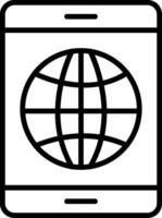 Earth Globe Line Icon vector