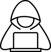 Hacker Line Icon vector