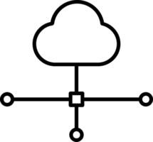 icono de línea de conexión a la nube vector