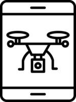 icono de línea de drone vector