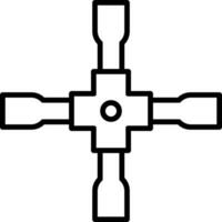 Lug Wrench Line Icon vector