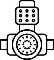 Head Light Line Icon vector
