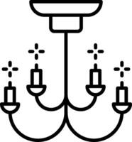 Chandelier Line Icon vector