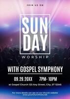 Sunday Worship Invitation Card Template