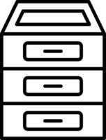 Filing Cabinet Line Icon vector