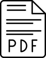 icono de línea de pdf vector