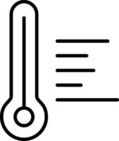 temperatura caliente línea icono vector