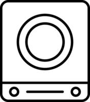 inducción estufa línea icono vector