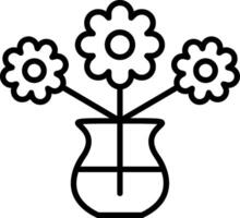 icono de línea de flores vector