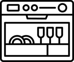 Dishwasher Line Icon vector