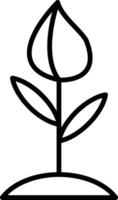 Flower Bud Line Icon vector