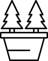 Navidad arboles línea icono vector