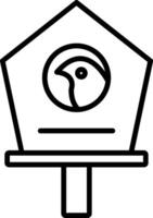 Bird House Line Icon vector