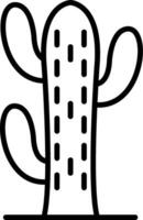 icono de línea de cactus vector