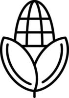 icono de línea de maíz vector