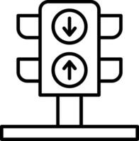 icono de línea de semáforo vector