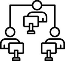 Network User Line Icon vector