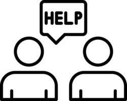 Ask For Help Line Icon vector