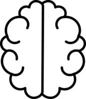 icono de la línea del cerebro vector