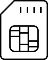 Sd Card Line Icon vector