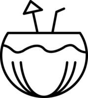 Coconut Drink Line Icon vector