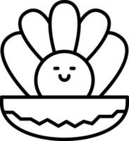 Oyster Line Icon vector