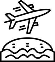 Biplane Line Icon vector