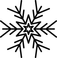 icono de línea de copo de nieve vector