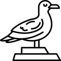 icono de línea de gaviota vector