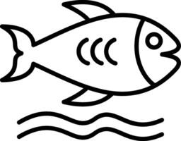 icono de línea de pescado vector