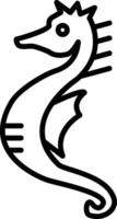 Seahorse Line Icon vector