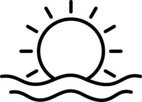 icono de línea de amanecer vector