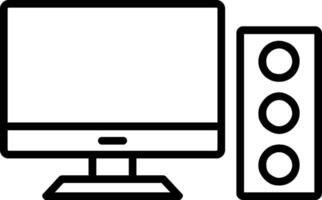 Desktop Computer Line Icon vector