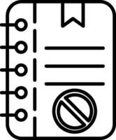 Notes Line Icon vector