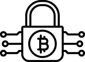 bitcoin cifrado línea icono vector