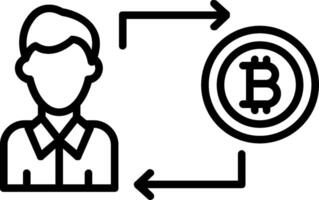Bitcoin Trading Line Icon vector