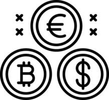 Cryptocurrency Coins Line Icon vector