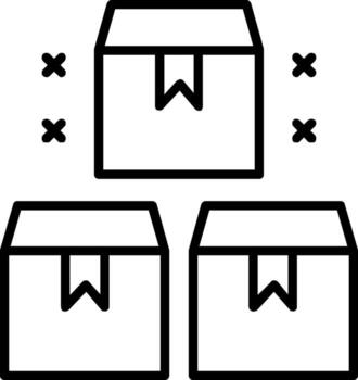 icono de línea de paquete vector