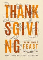 Thanksgiving Feast Invitation Card Template