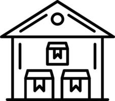 Warehouse Line Icon vector
