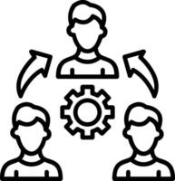 Team Work Line Icon vector