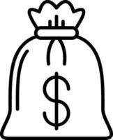 Bag Of Money Line Icon vector