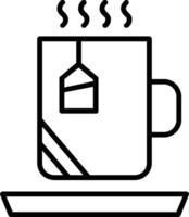 icono de línea de té caliente vector