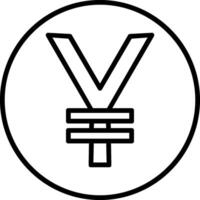Yen Coin Line Icon vector