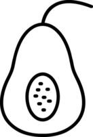 Papaya Line Icon vector